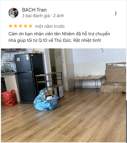 Khách khen nhân viên Thành Hưng nhiệt tình hỗ trợ chuyển nhà