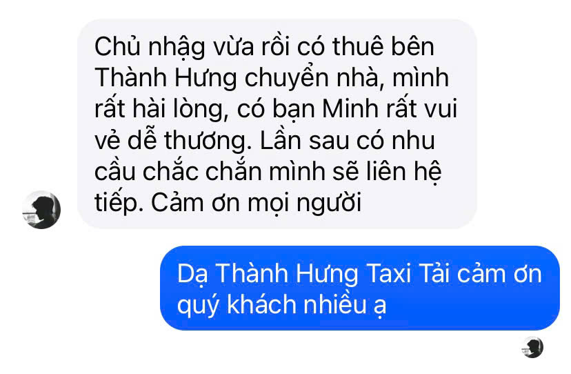 Feedback Facebook khách hài lòng dịch vụ chuyển nhà Thành Hưng